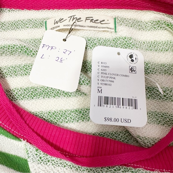 NEW Free People We The Free Classic Striped Oversized Crewneck Sweatshirt M - Picture 12 of 13